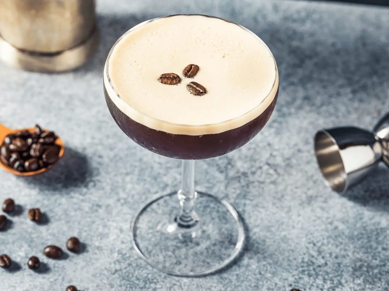 Espresso Martini cocktail in a coupe